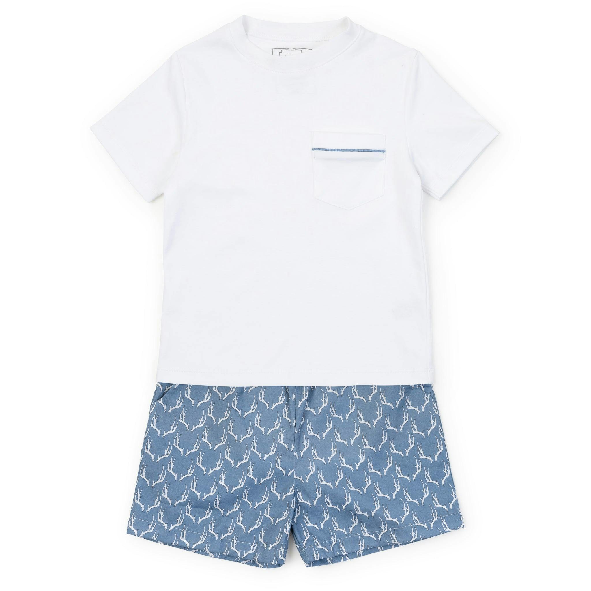 Hudson Boys' Short Set - Rustic Antlers
