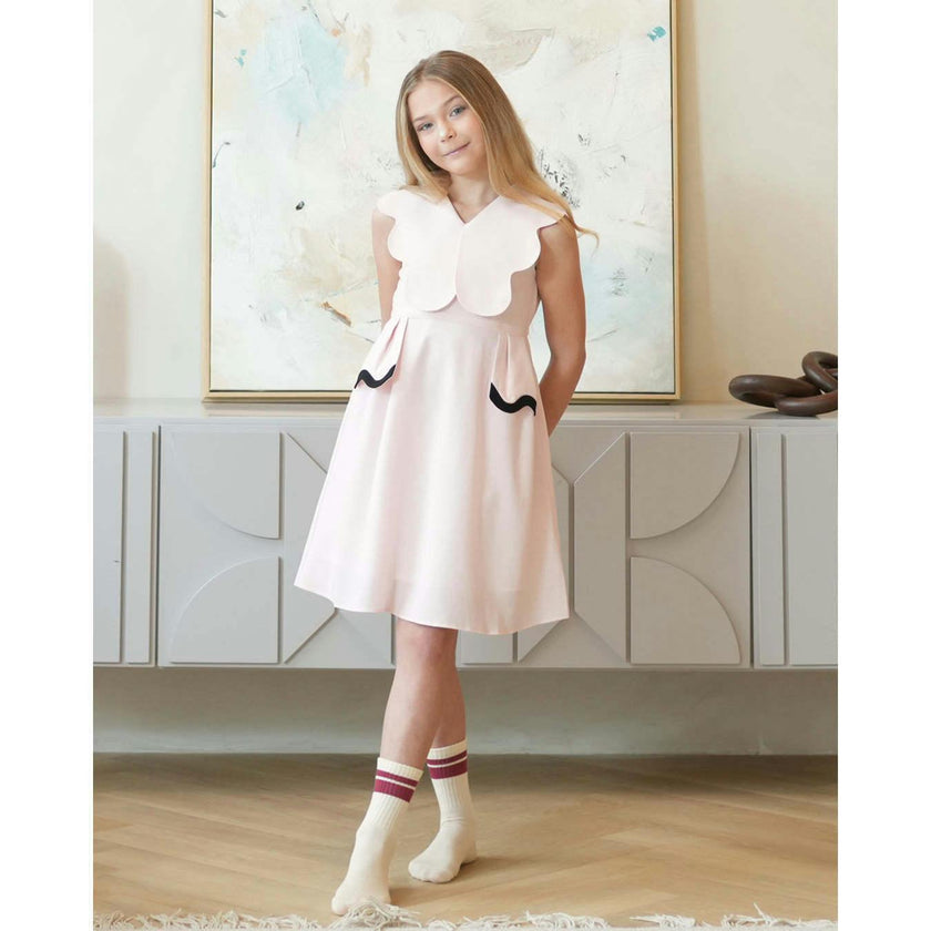 Colette dress (blush-pink/black)