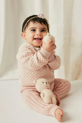 Bear Rattle Light pink & dusty rose