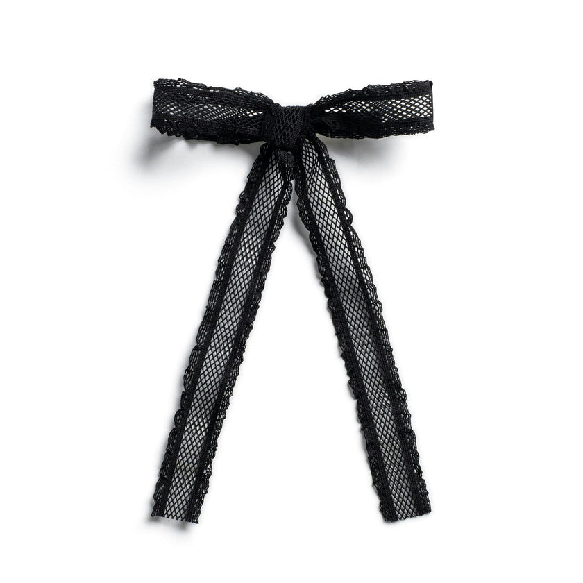 Halo Luxe Mae Lattice Lace Long Tail Clip - Black