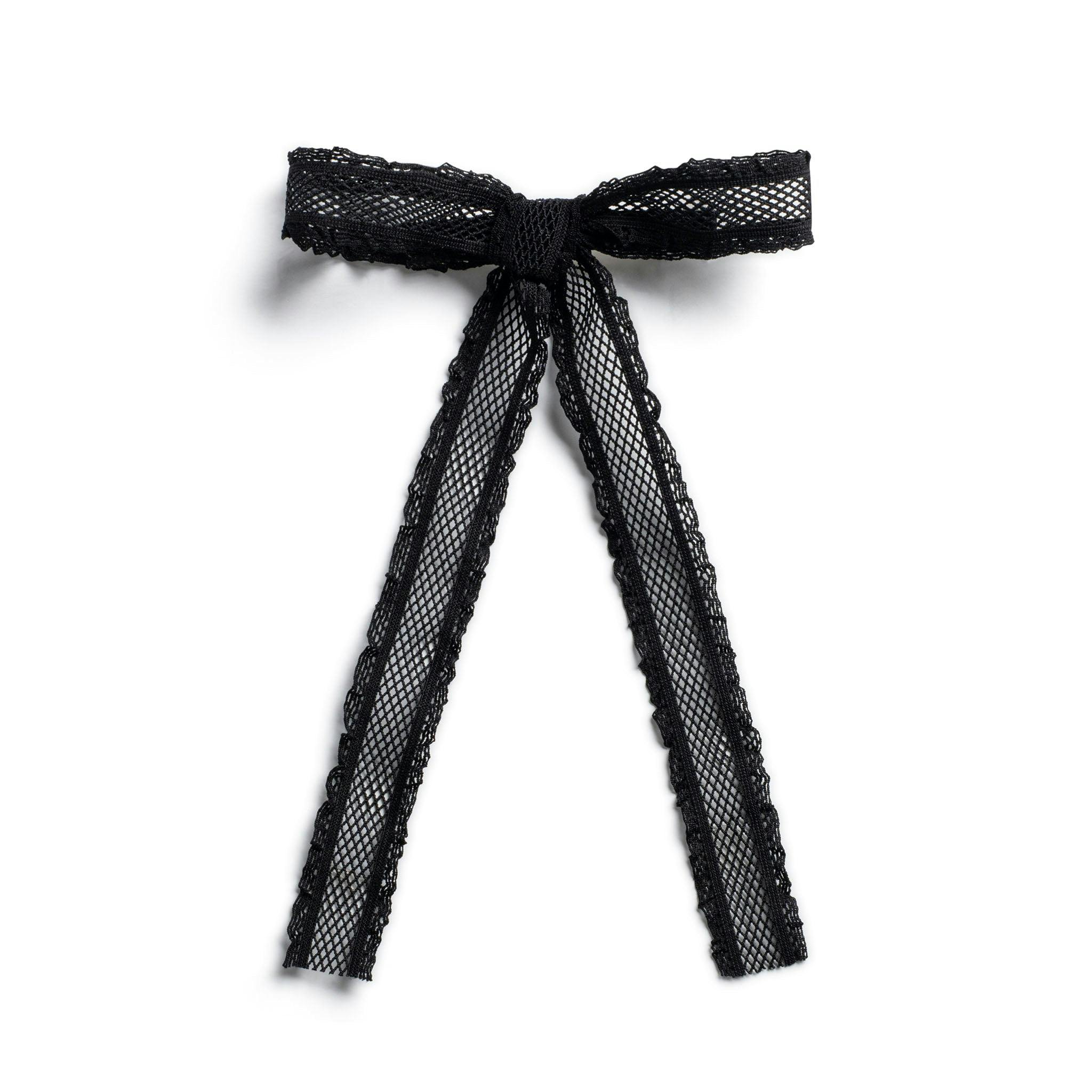 Halo Luxe Mae Lattice Lace Long Tail Clip - Black