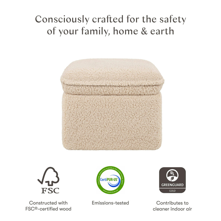Babyletto Cali Storage Ottoman in Shearling