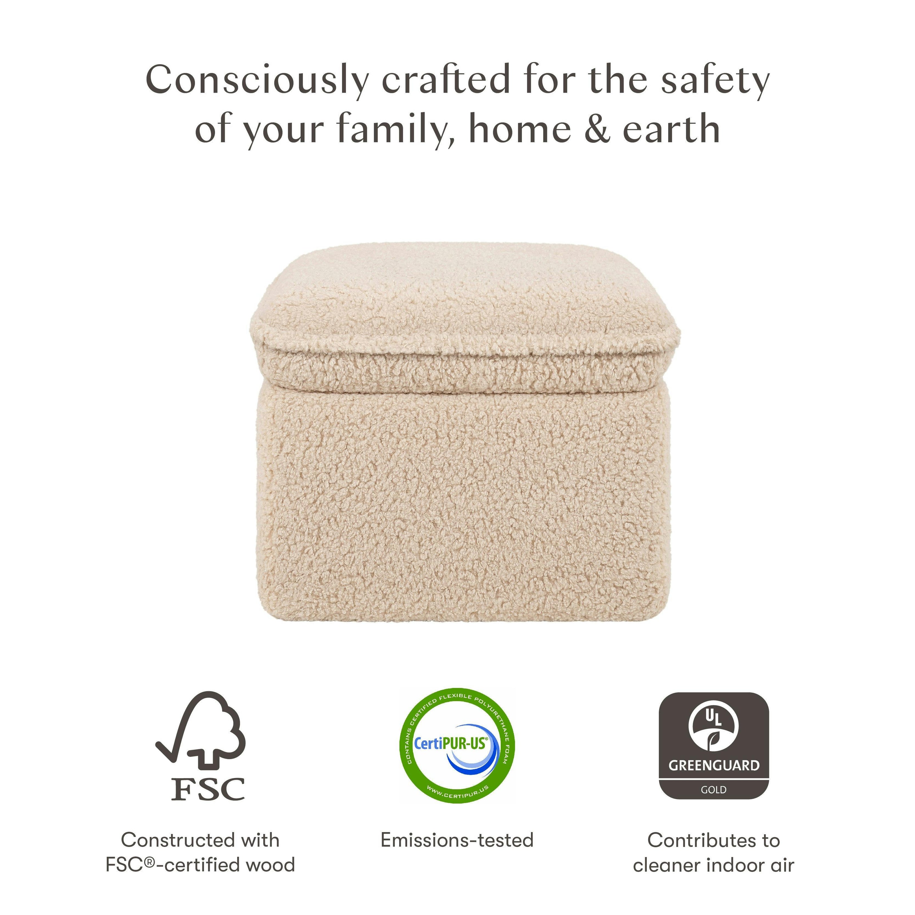 Babyletto Cali Storage Ottoman in Shearling