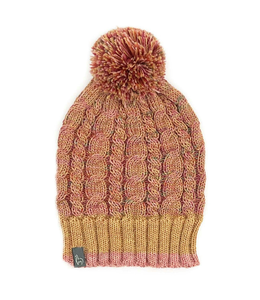 Kids Braided Pom Pom Beanie