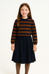Girls Striped Crew