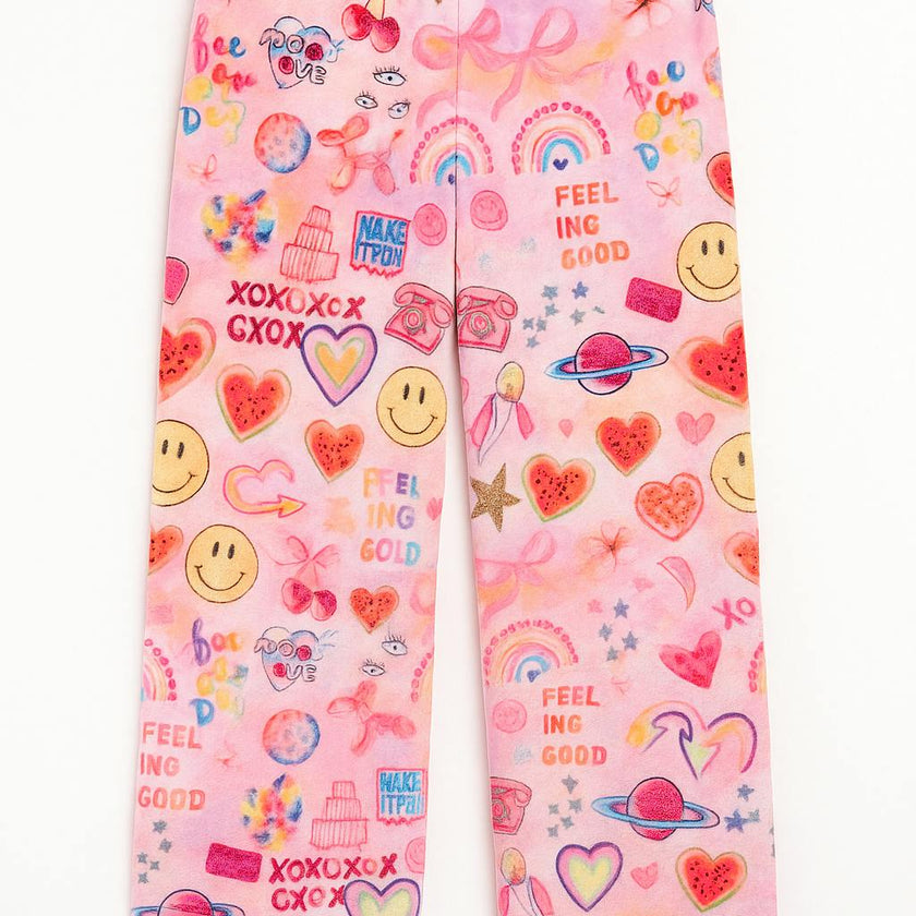 Plush Happy Collage Loungewear pant