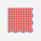 Red Gingham Large Napkins (x 16)