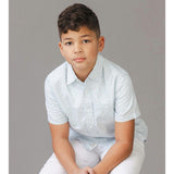 Linen Short Sleeve Shirt, Blue