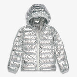 Kids metallic lightweight puffer jacket