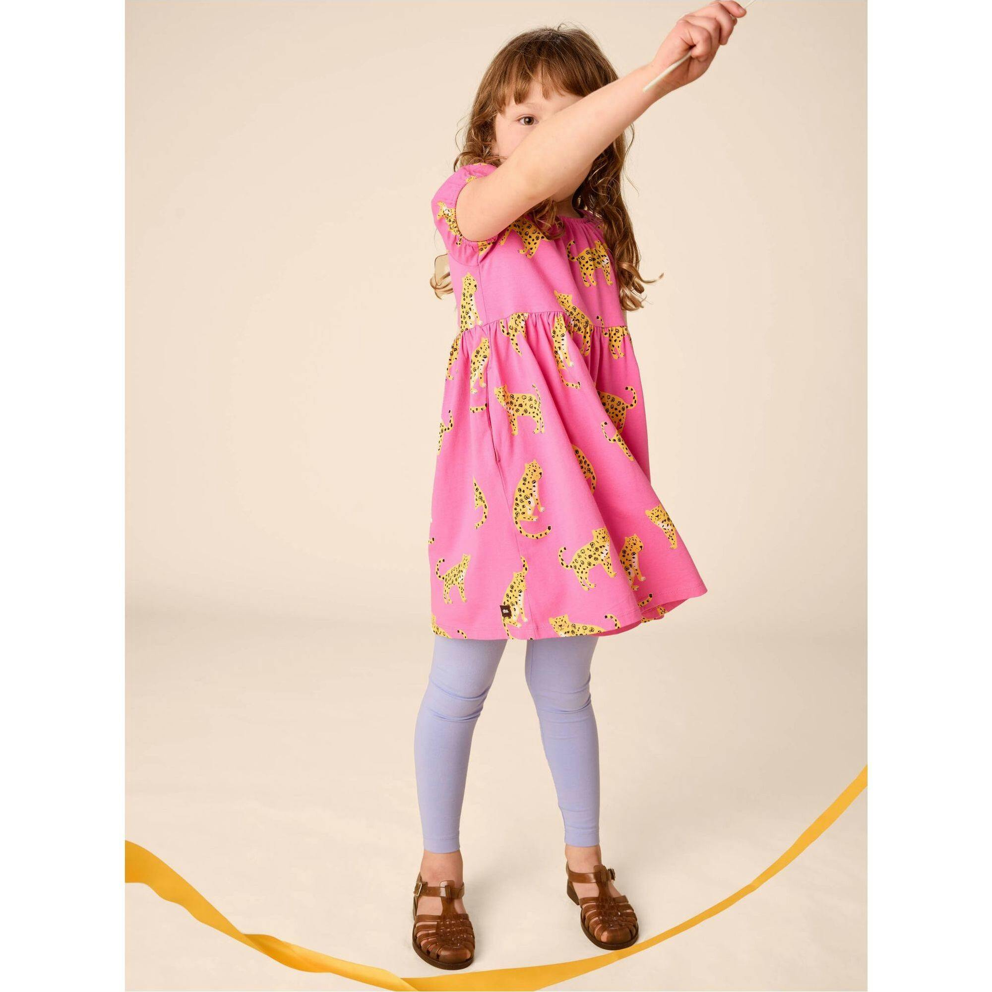 Puff Sleeve Empire Dress, Pink
