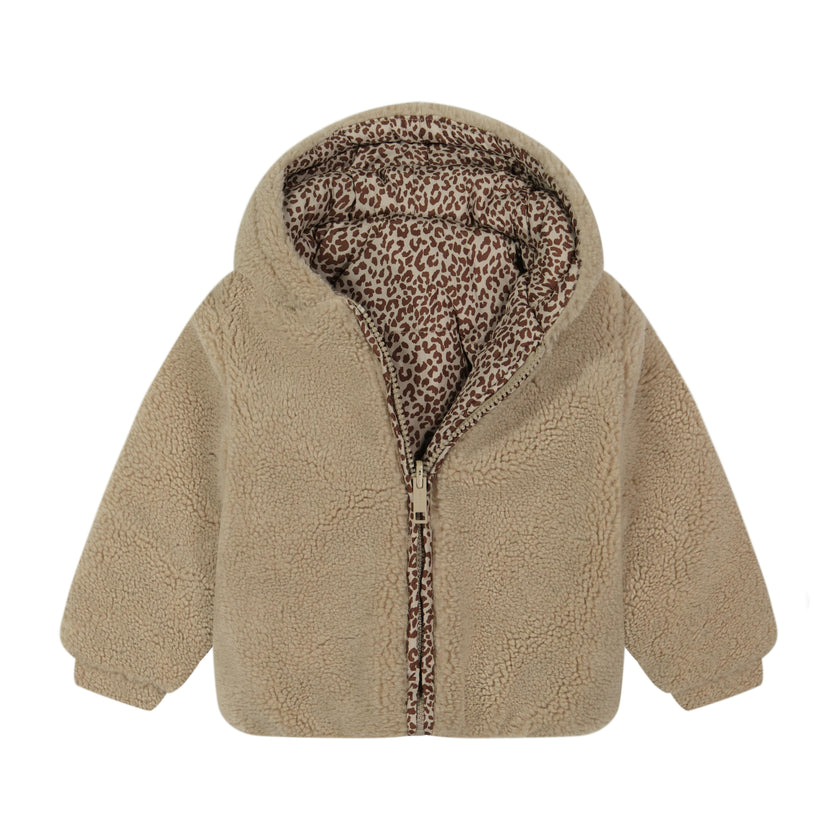Teddy Bomber - Light Brown/Leopard