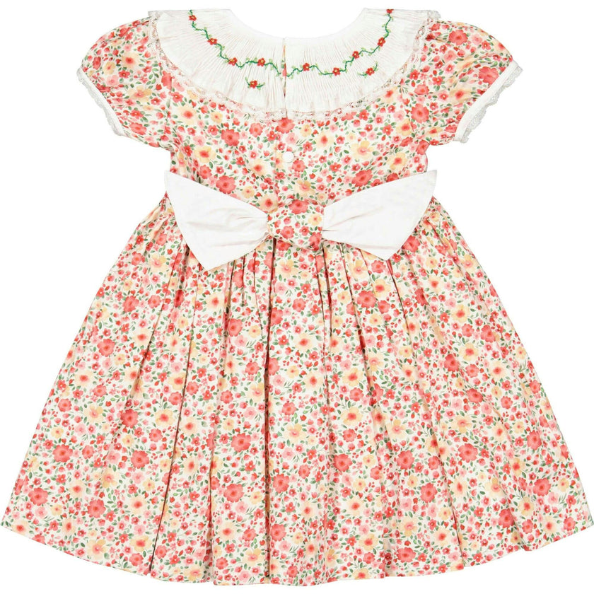 Celestine Red Floral Smocked Dress