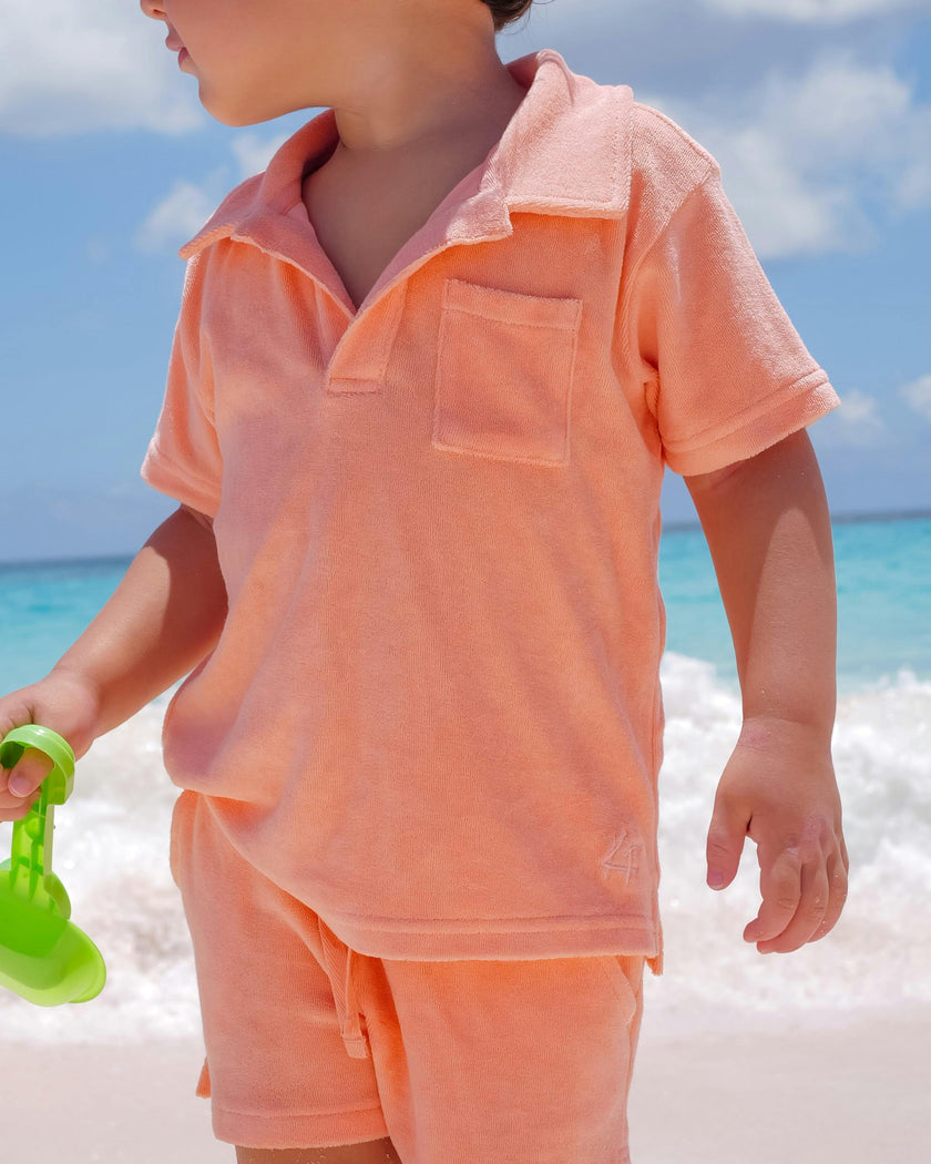 The Tropicana - Boys Coral Terry Shorts