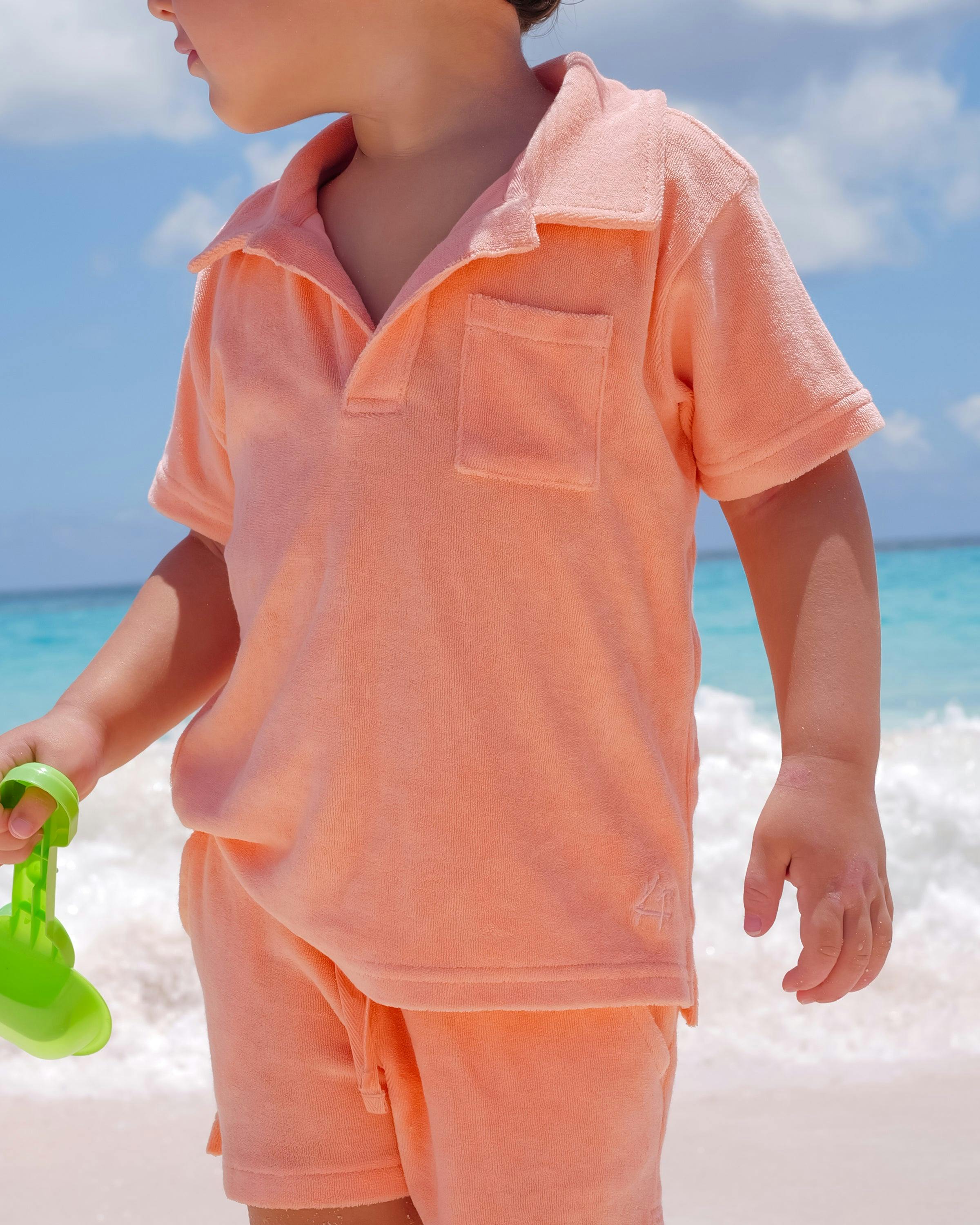 The Tropicana - Boys Coral Terry Shorts
