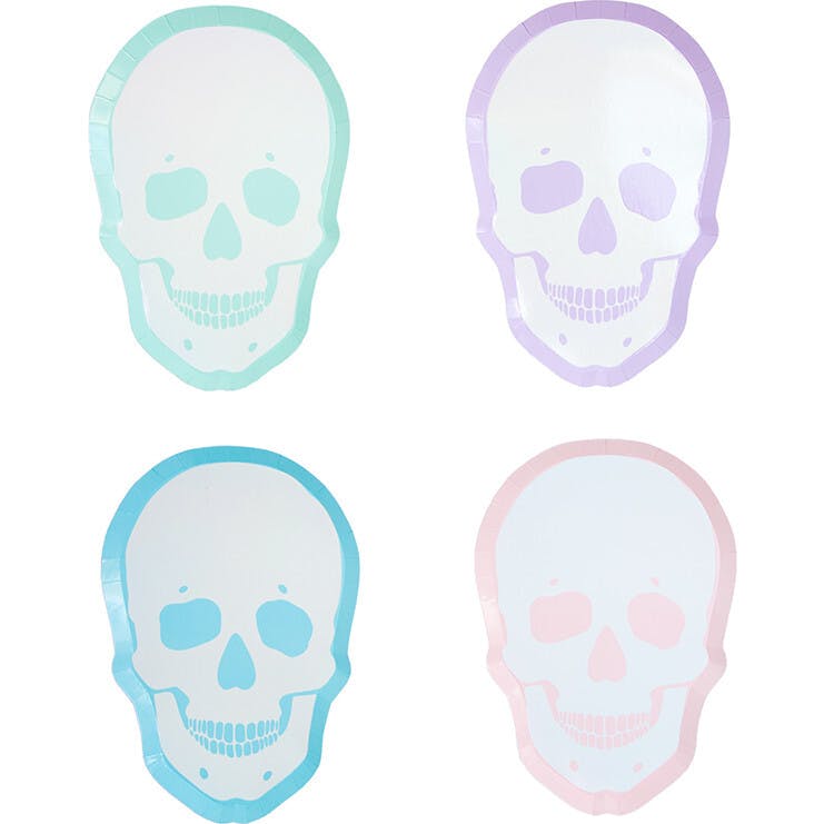 Pastel Skull Dessert Plates