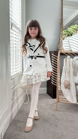 Alex White Boys Blazer With Black Contrast Line