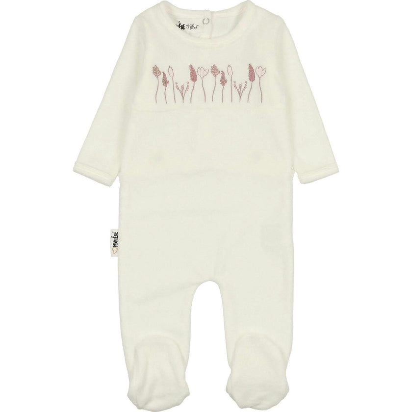 Boys Winter Garden Embroidered Long Sleeve Long Sleeve Footie
