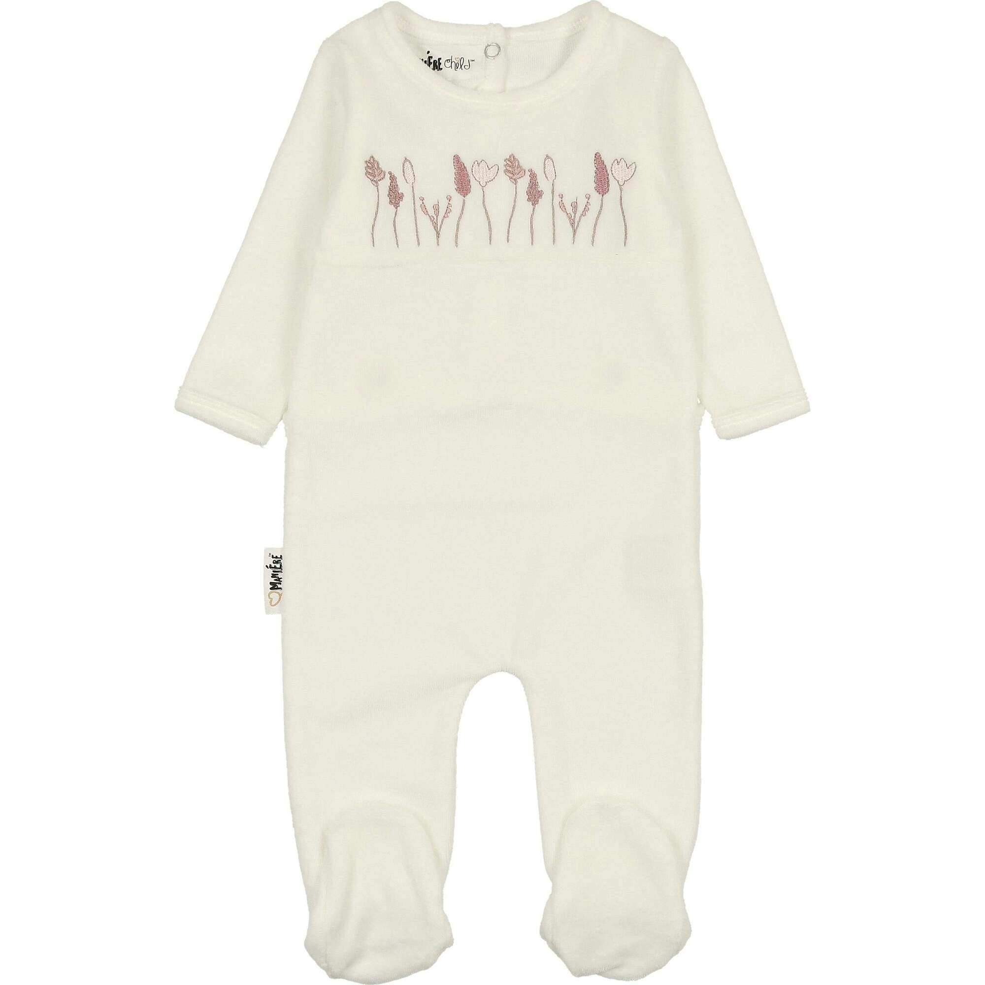 Boys Winter Garden Embroidered Long Sleeve Long Sleeve Footie