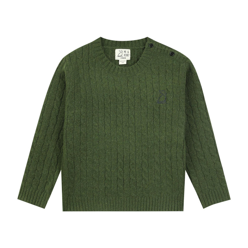 CLASSY green cable sweater