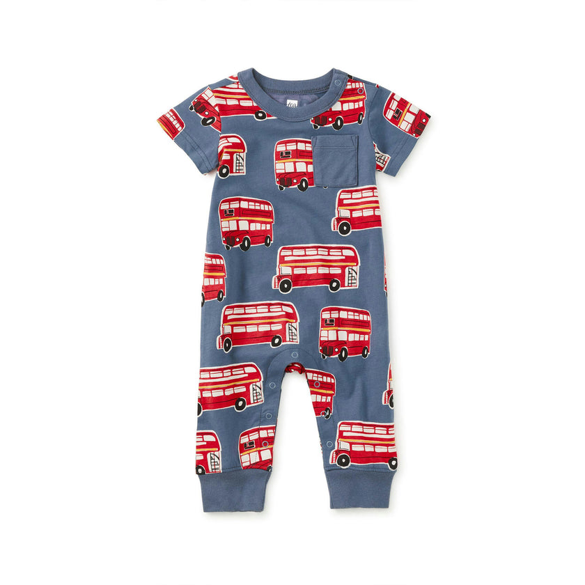 Pocket Baby Romper, Double Decker Bus