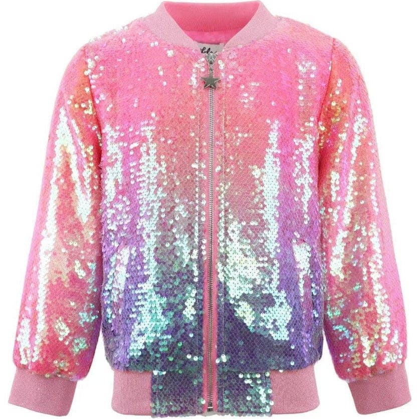 Bubble Gum Shimmer Sequin Bomber