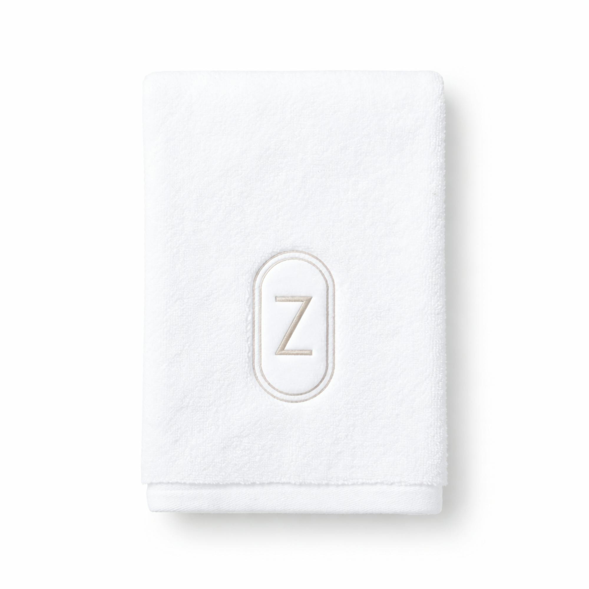 DH Oval Monogram Embroidered Fingertip Towel