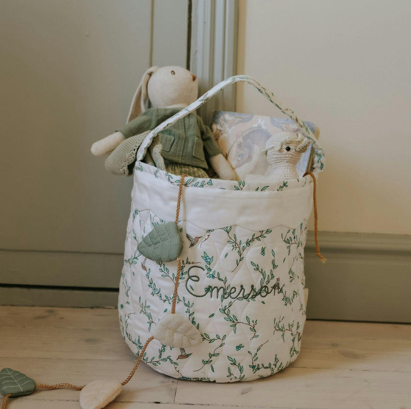 Quilted Storage Basket - Secret Garden