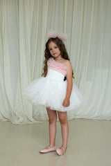 Pink Ruffle One Shoulder Tutu Dress