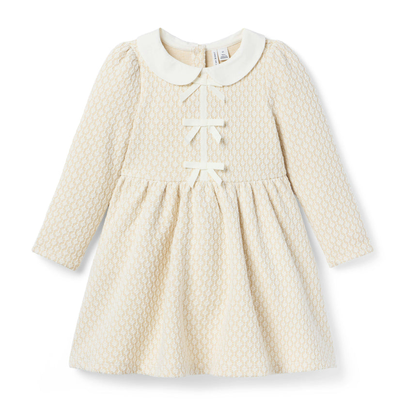 The Metallic Jacquard Dress, ivory