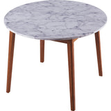 Ashton Wooden Round Dining Table with Faux Marble Top