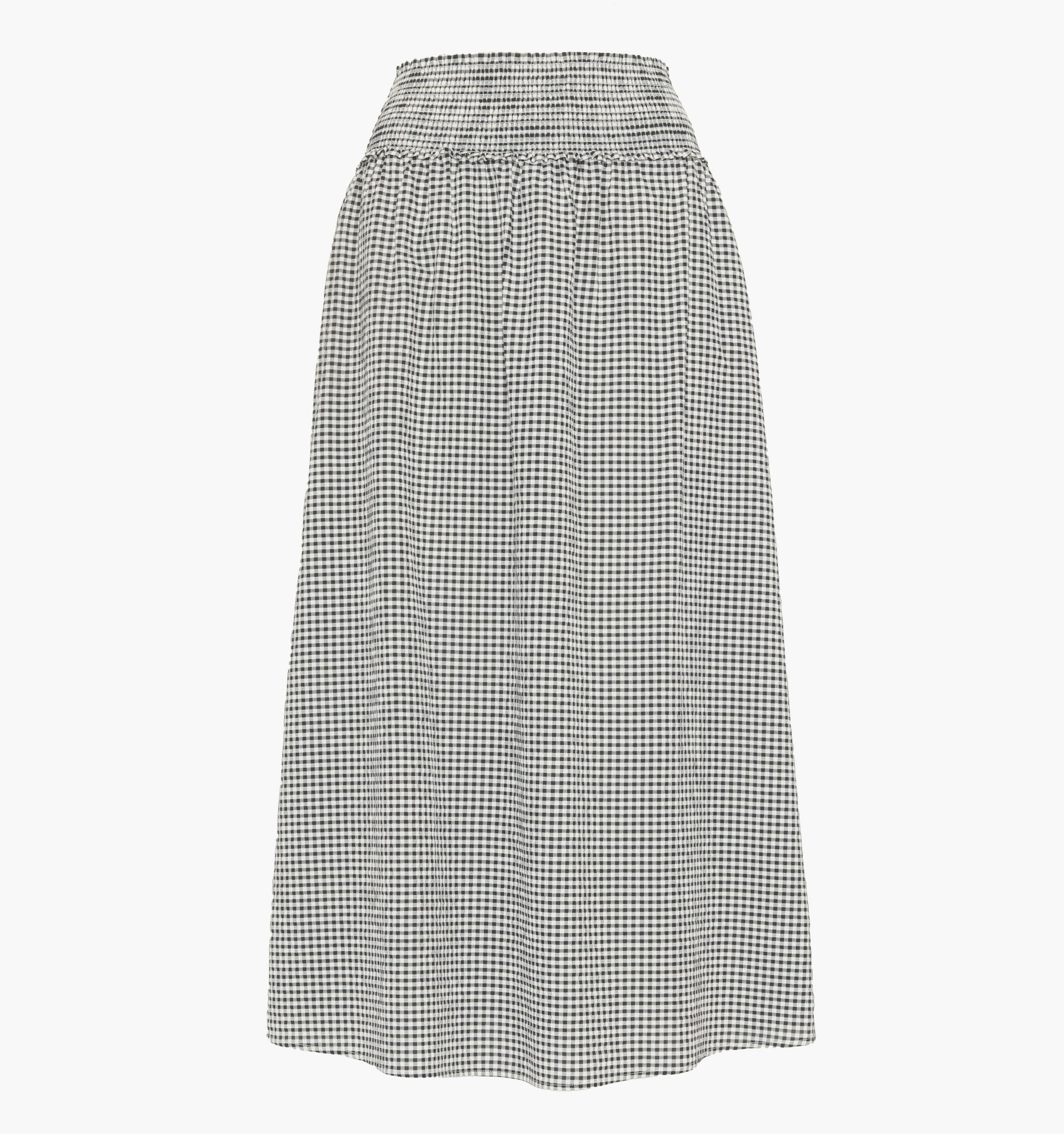 The Delphine Nap Skirt - Black/Sand Gingham