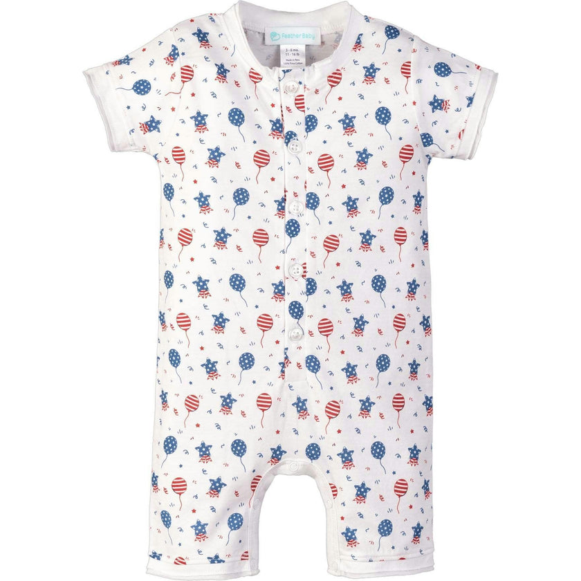 Henley-Style Relaxed Fit Romper