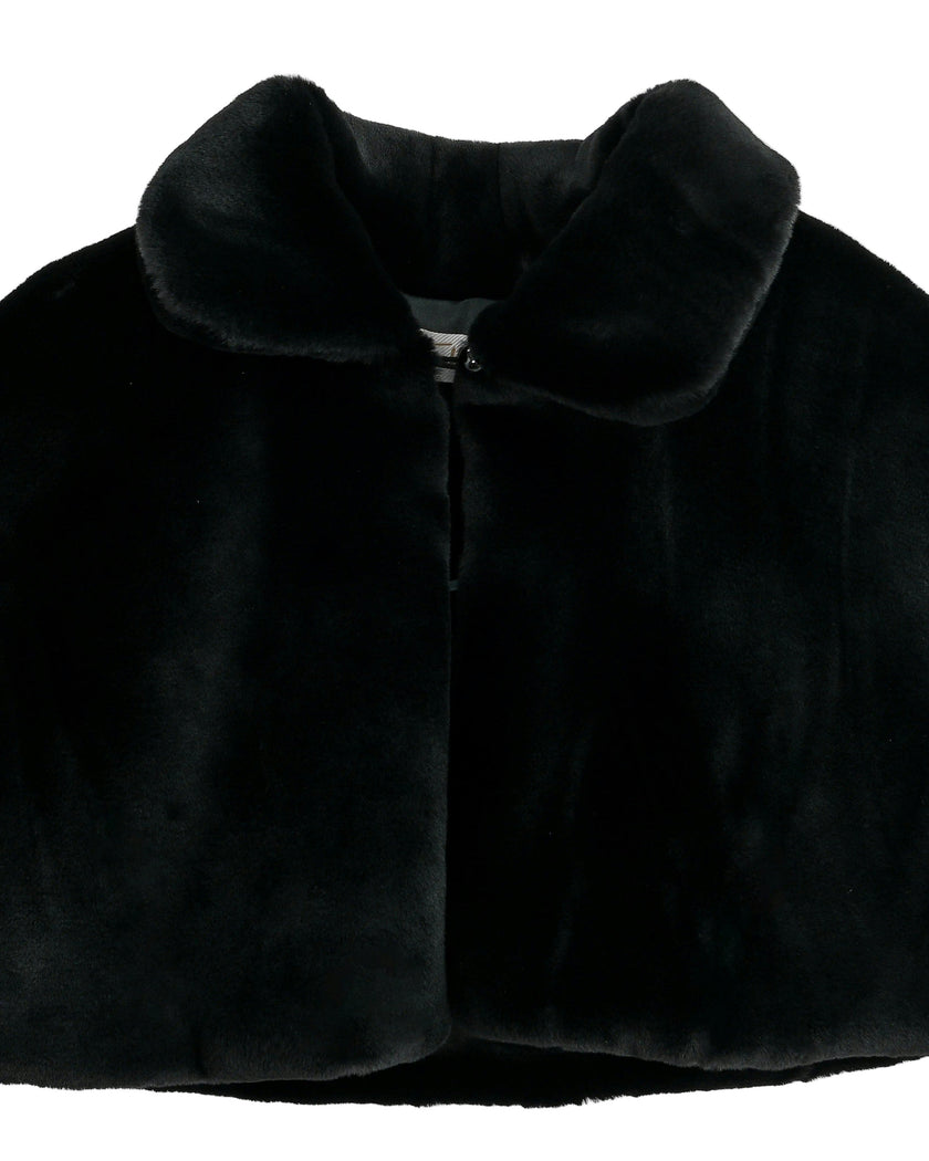 Black Faux Fur Cape