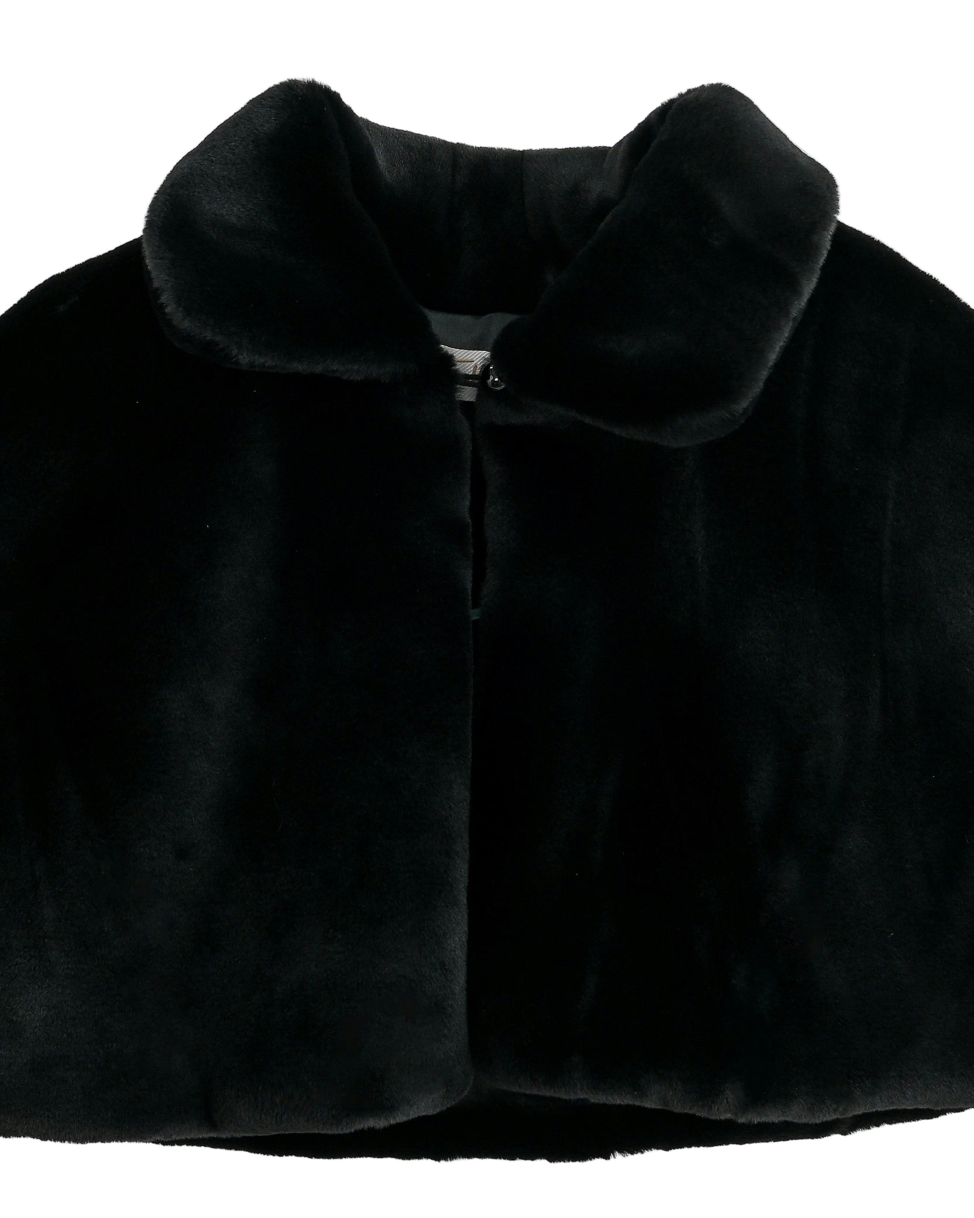 Black Faux Fur Cape