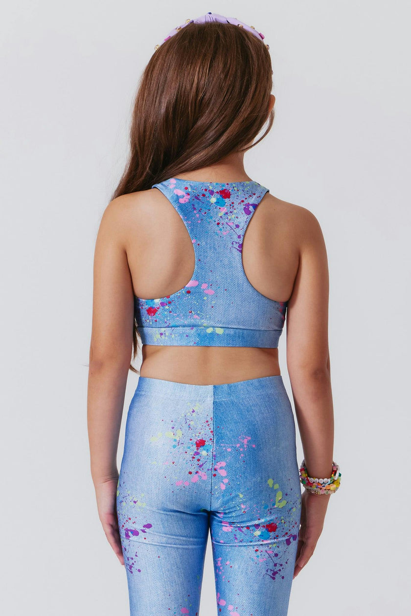 Girls Hi-Shine Scoop Neck Racer Back Sports Bra