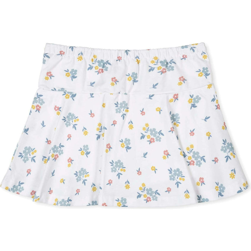 Organic Printed Knit Skort, White