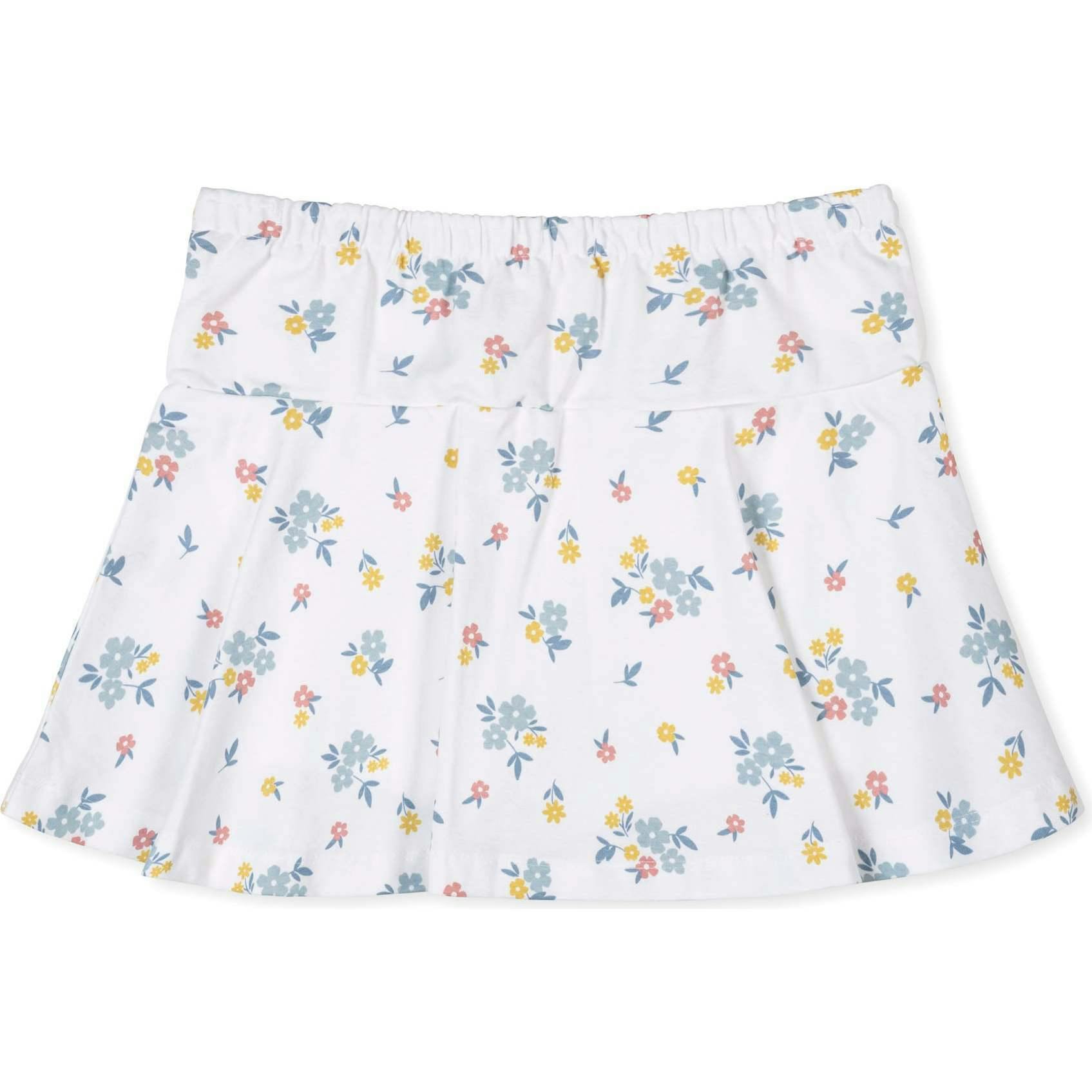 Organic Printed Knit Skort, White