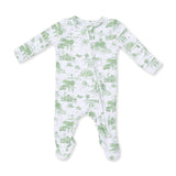 Golf Toile Green - 2 Way Zipper Footie