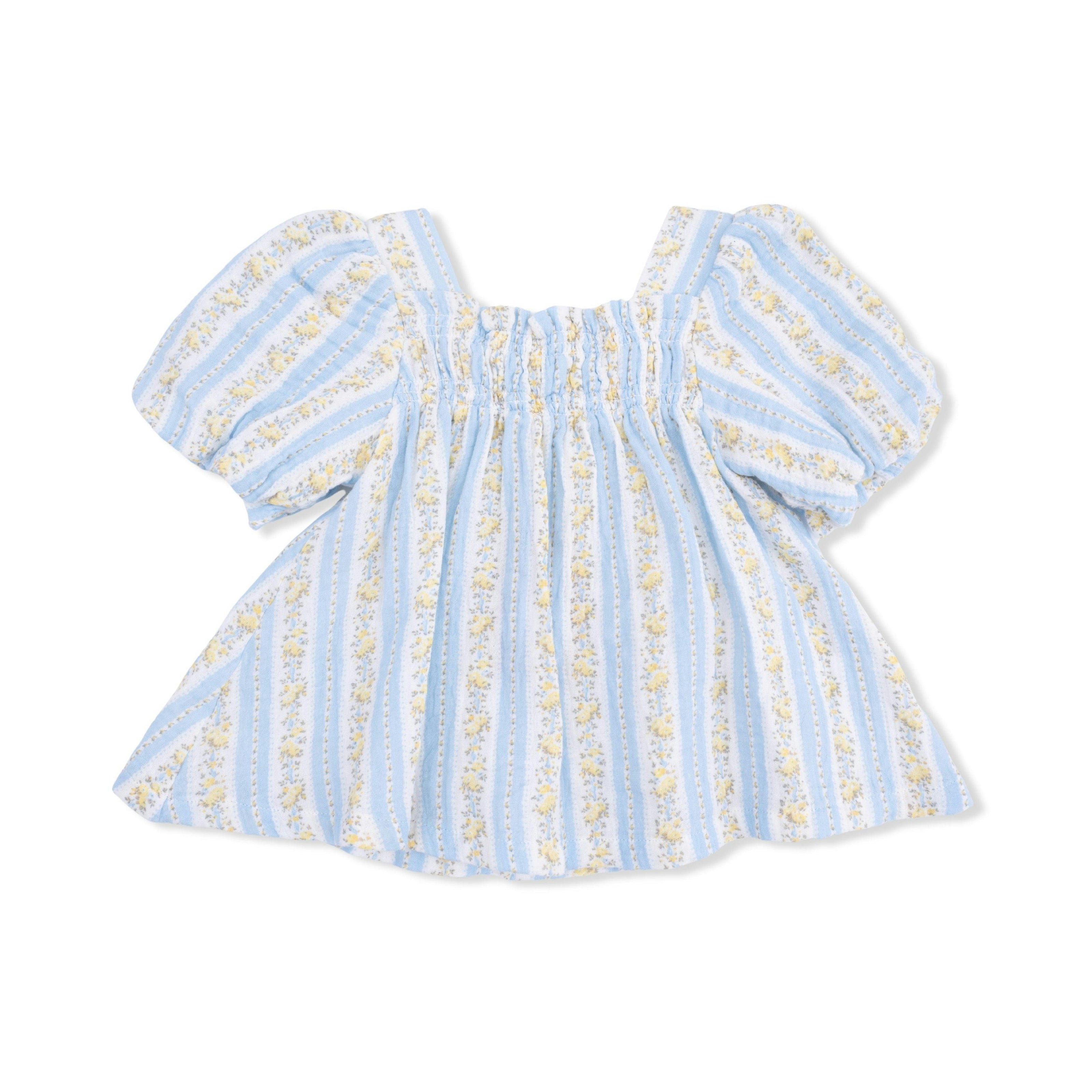 Odalys Floral Stripe - Puff Sleeve Baby Doll Dress and Bloomer