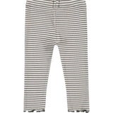 Striped Lettuce Edge Hem Leggings