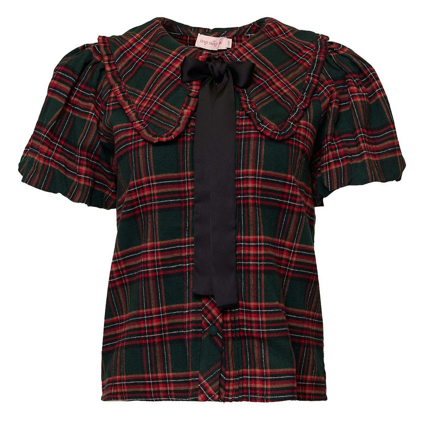 Andrea Blouse in Evergreen Plaid