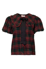 Andrea Blouse in Evergreen Plaid