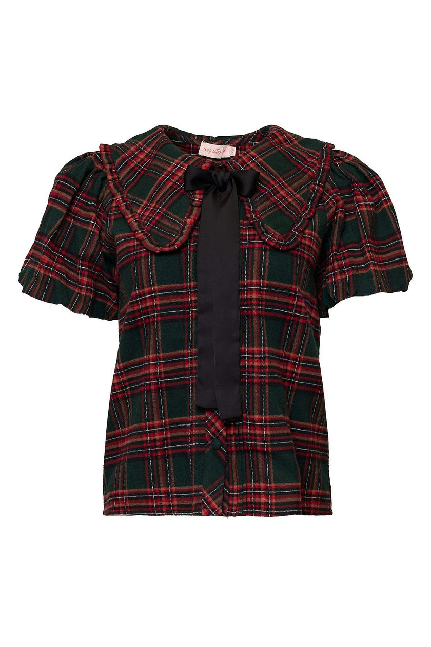 Andrea Blouse in Evergreen Plaid