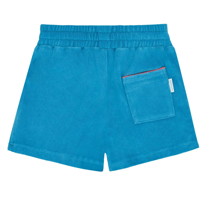 boys cerulean blue french terry short