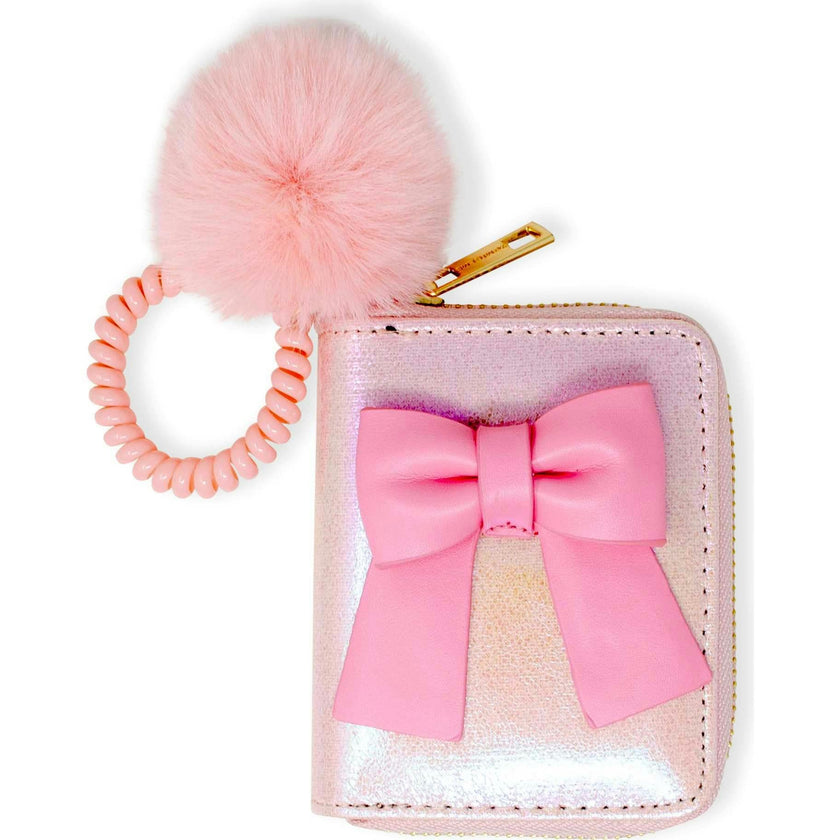 Shiny Jumbo Bow Spiral Strap Wallet