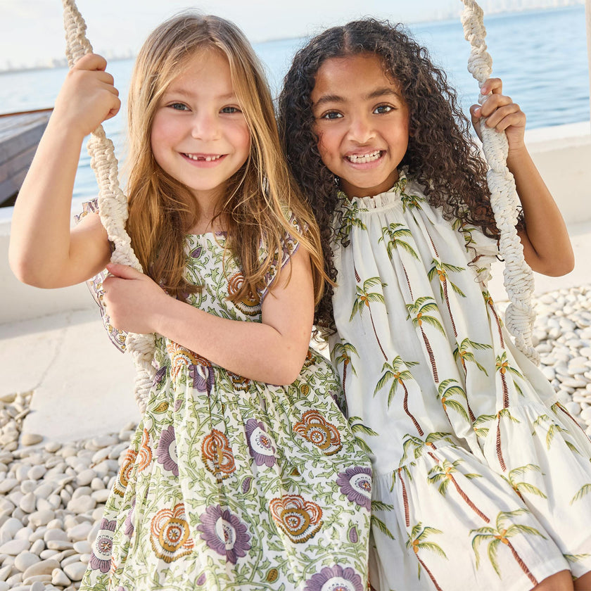 Girls Elsie Dress - Lilac Lisbon Floral