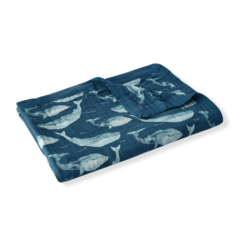 Blue Big Lovey Three-Layer Muslin Blanket