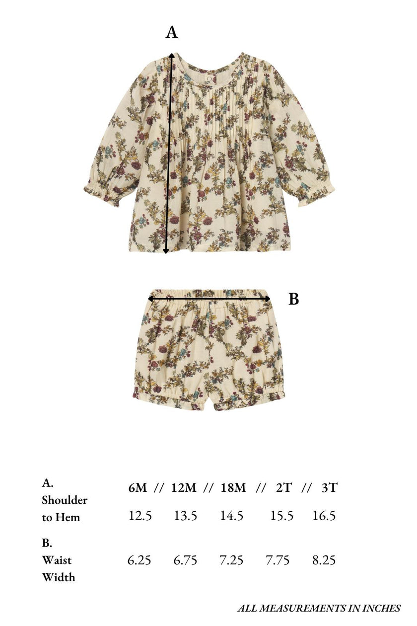 Charlotte Baby Set in Harvest Toile