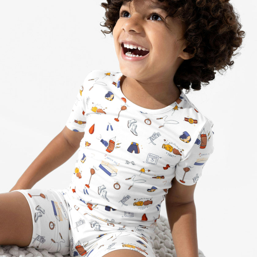 Boxing Bamboo Kids Pajama Short Set