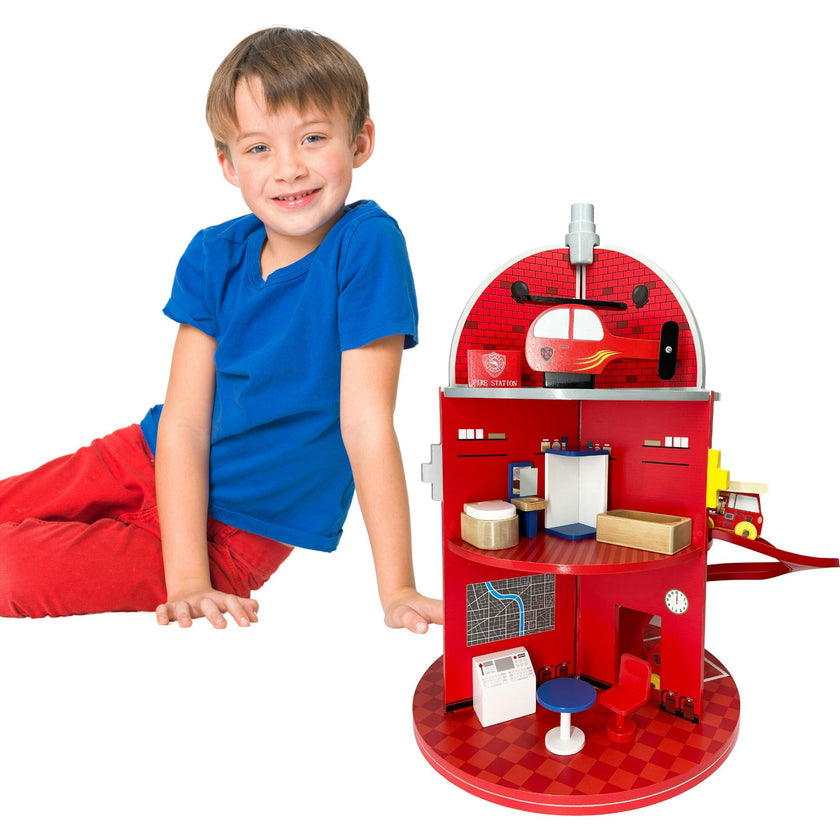 3-Story Fire Station Playset with 25 Figurines and Furnishings